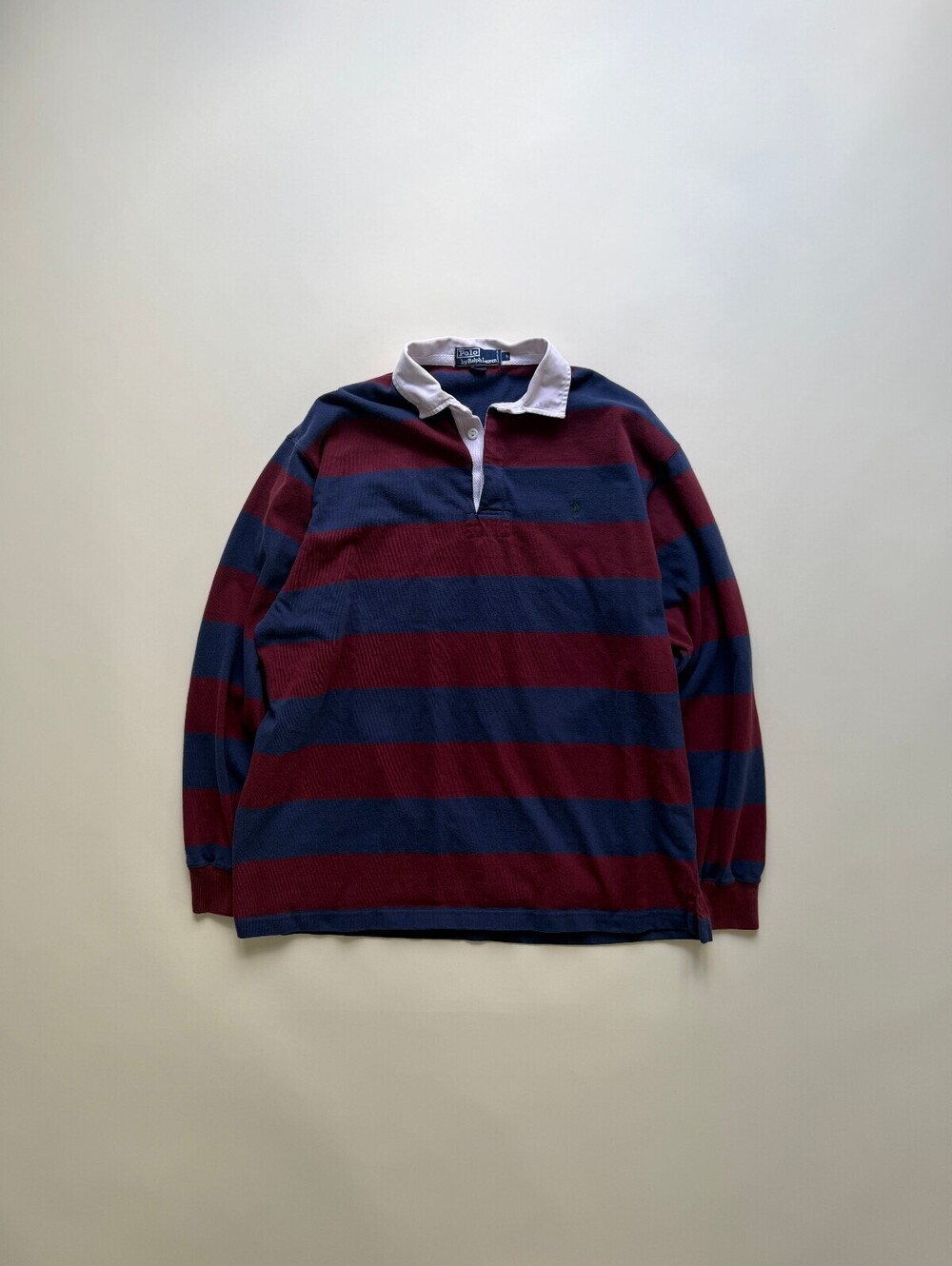 Vintage 90's Polo Ralph Lauren Burgundy/Navy rugby Long sleeve shirt